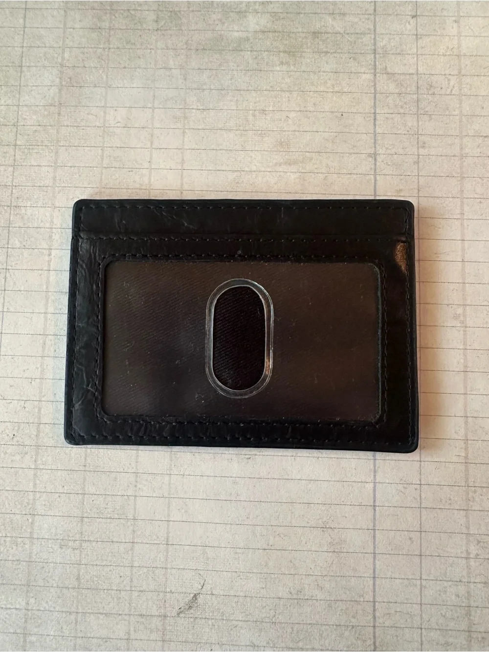 Fossil Men's Black Leather Card & ID Holder